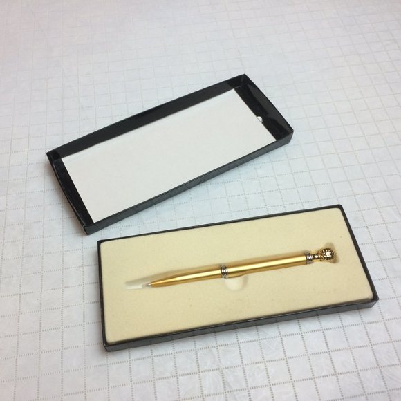 Office | Elegant Gold Tone Ball Point Pen In Box New Vintage Never Used ...